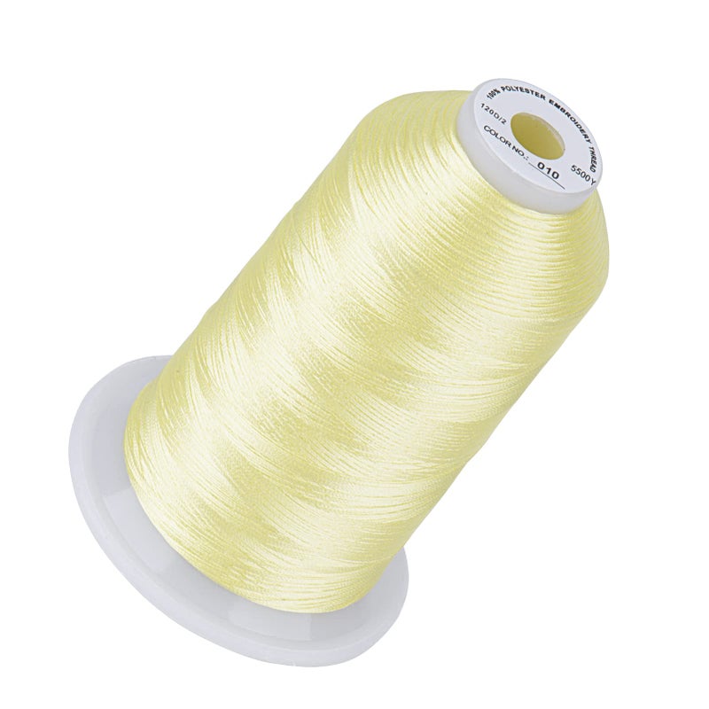Simthread 5500Yds Embroidery Thread, 5000M High-Yardage 40WT 100% Polyester Thread - 170+ Vivid Colors, High-Speed Rated - Compatible with Brother, Singer, Janome & More - Cream Brown 010 - Image 1
